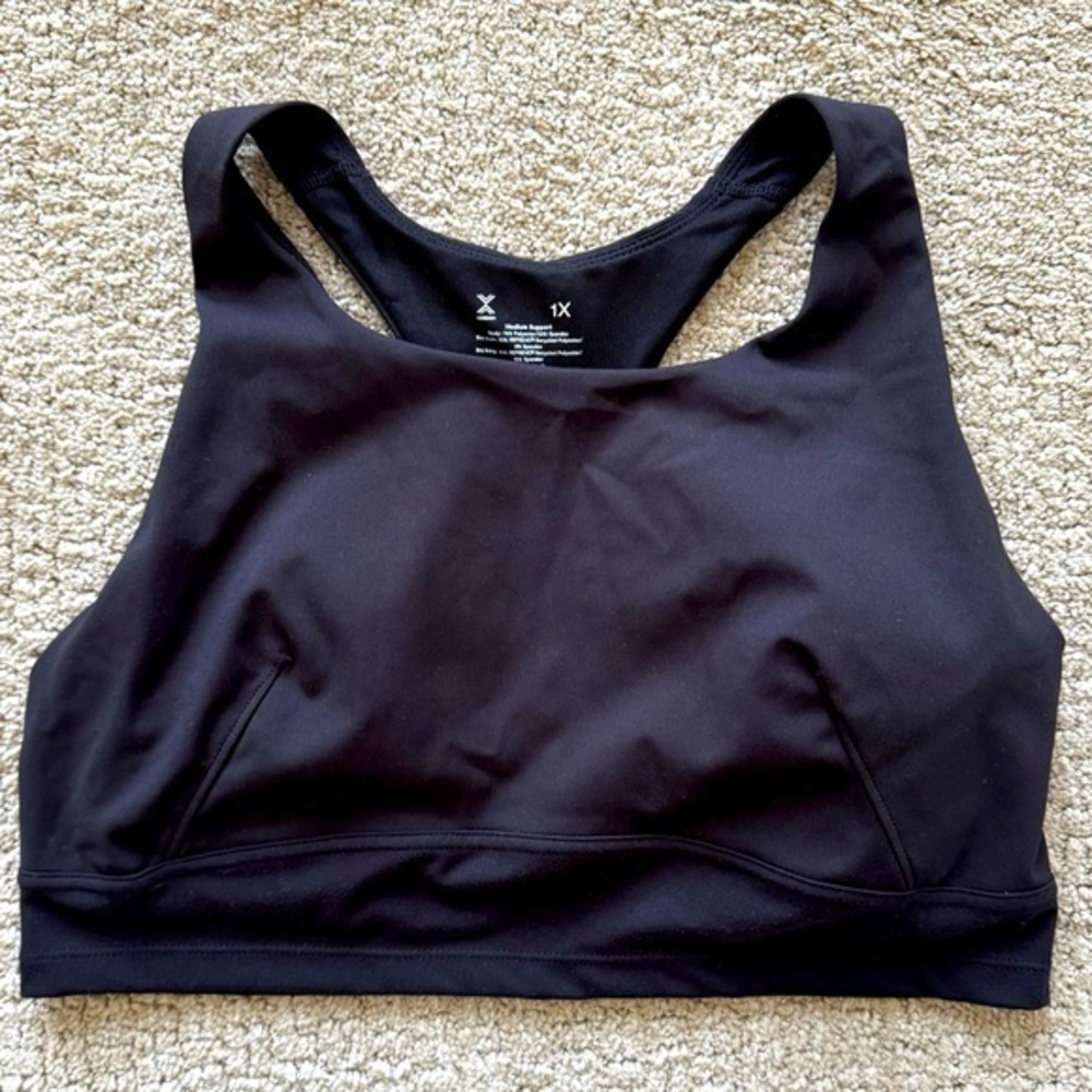 Xersion‎ Medium Support Black Sports Bra